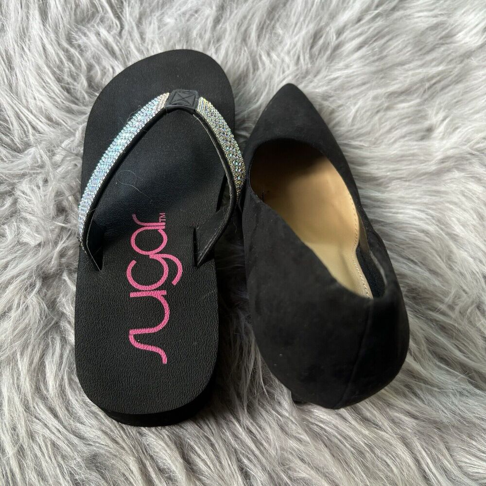 FOREVER 21 Heels Sz 6.5 Pointed Closed Toe Black Suede Pump Stilettos Career - Picture 6 of 6